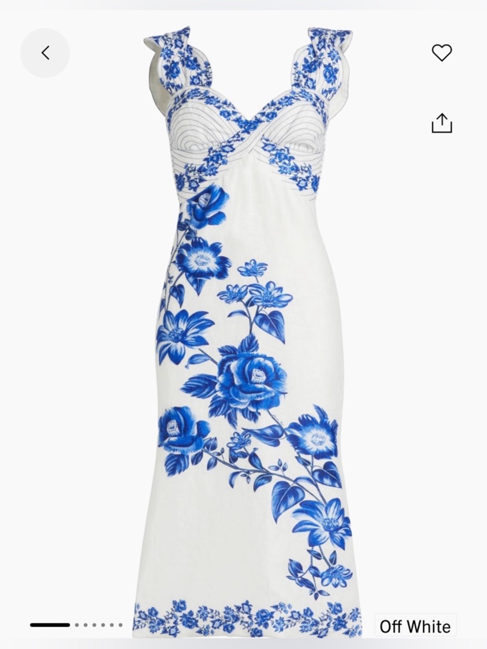 FARM Rio Cascade Sleeveless Floral Linen Midi Dress XS